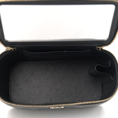 Chanel Lambskin Quilted Small Top Handle Vanity Case With Chain Black 5 of 12