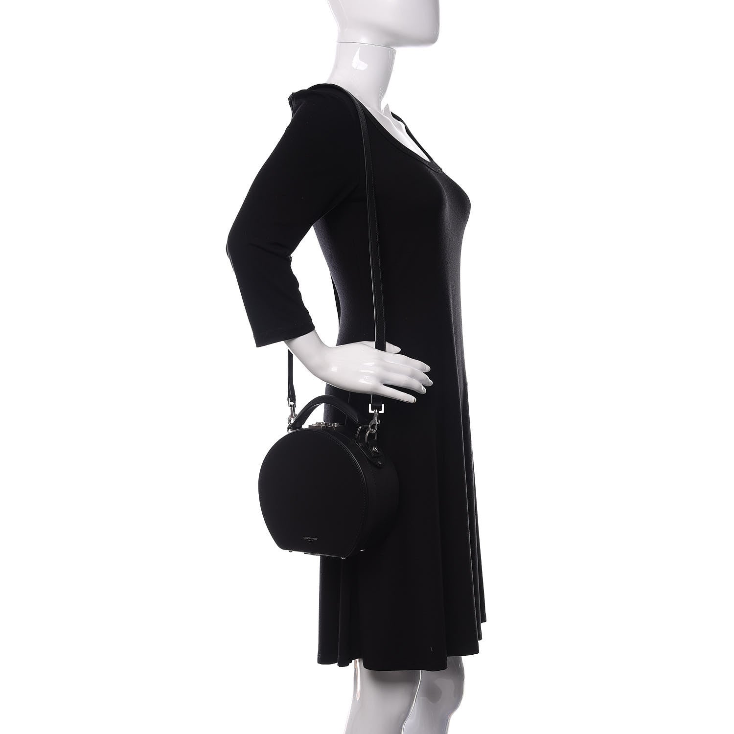Saint Laurent Calfskin Small Mica Hat Box Black 2 of 11