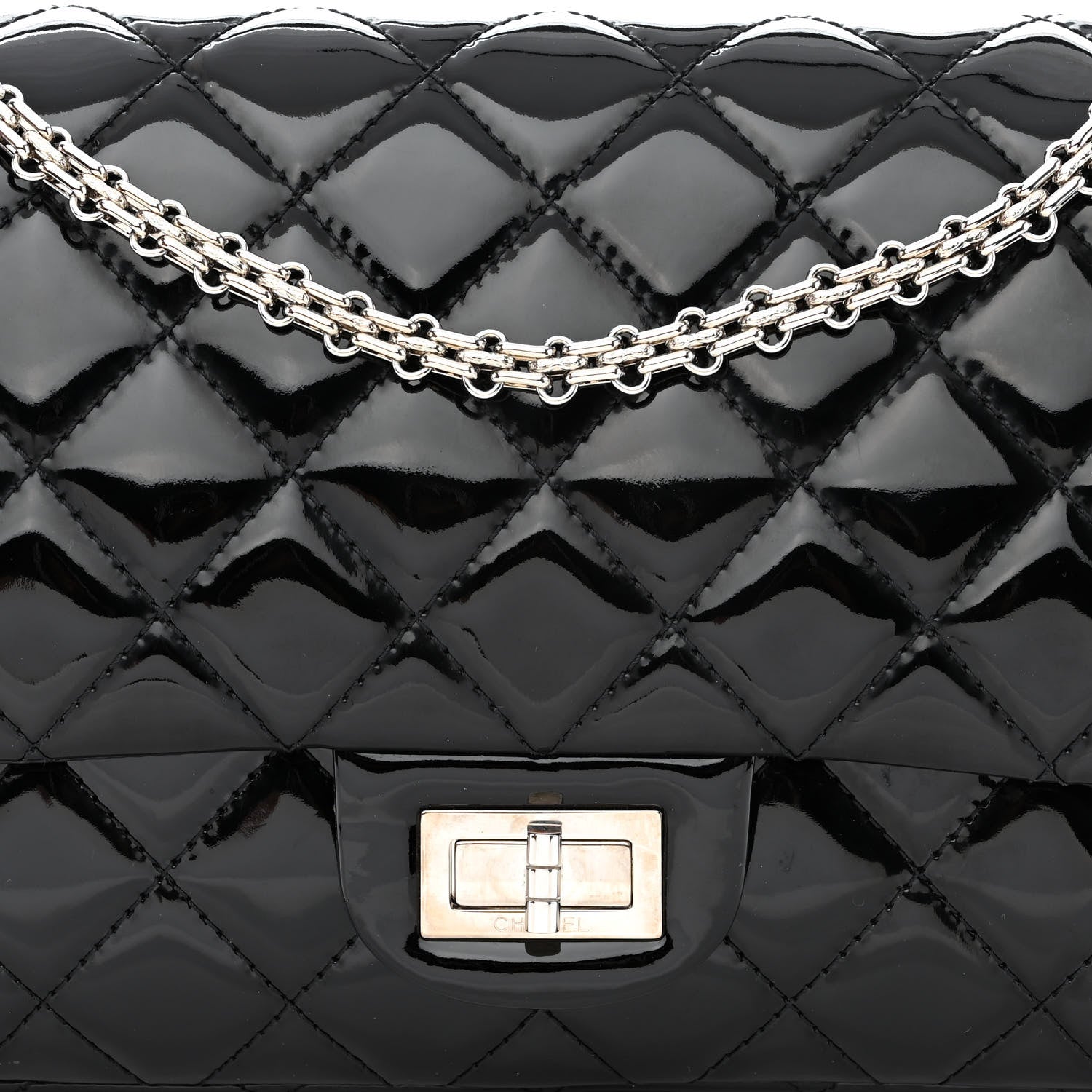 Chanel Patent Quilted 2.55 Reissue 227 Flap Black 8 of 12