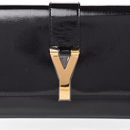 Saint Laurent Textured Patent Classic Y Ligne Clutch Black 8 of 10