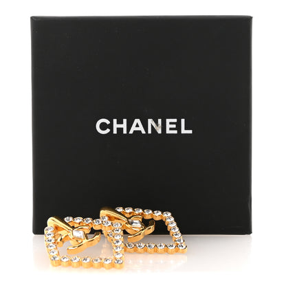 Chanel Crystal Diamond CC Earrings Gold 5 of 5