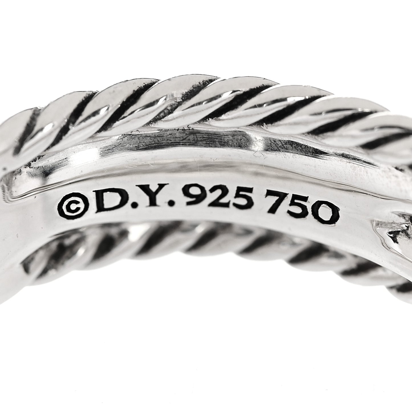 Sterling Silver 18K Yellow Gold 6mm X Crossover Ring 54 6.75