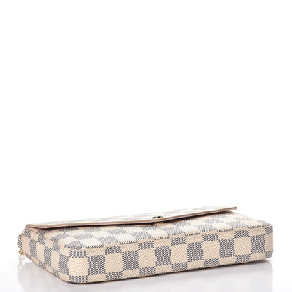 Louis Vuitton Damier Azur Pochette Felicie Chain Wallet Rose Ballerine 4 of 13
