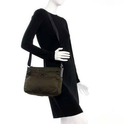 Prada Nylon Vela Flat Messenger Bag Mimetico 2 of 8