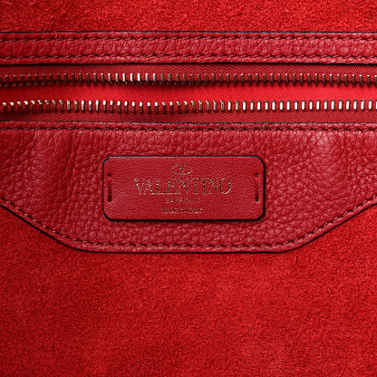Valentino Garavani Grained Calfskin Rockstud Shoulder Tote Rosso Valentino 6 of 14
