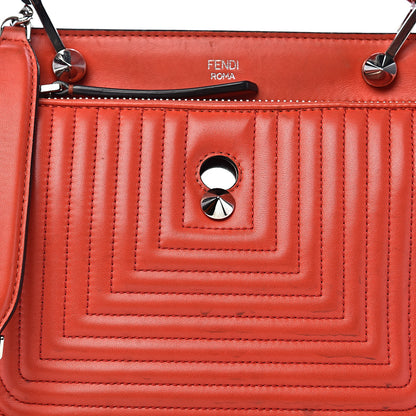 Fendi Shiny Nappa Trapuntata Small DotCom Click Top Handle Chain Satchel Papavero 28 of 28