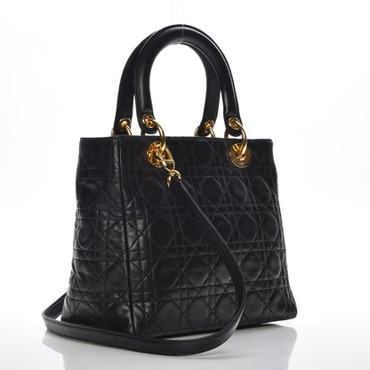 Christian Dior Lambskin Cannage Medium Lady Dior Black 4 of 8