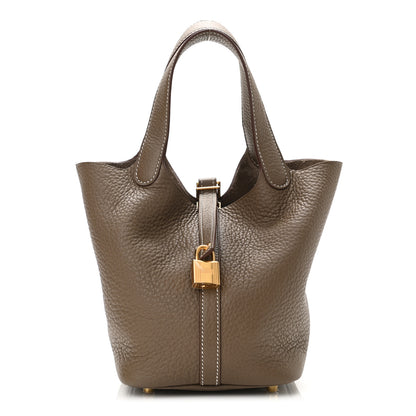 Hermes Taurillon Clemence Picotin Lock 18 PM Etoupe 1 of 11