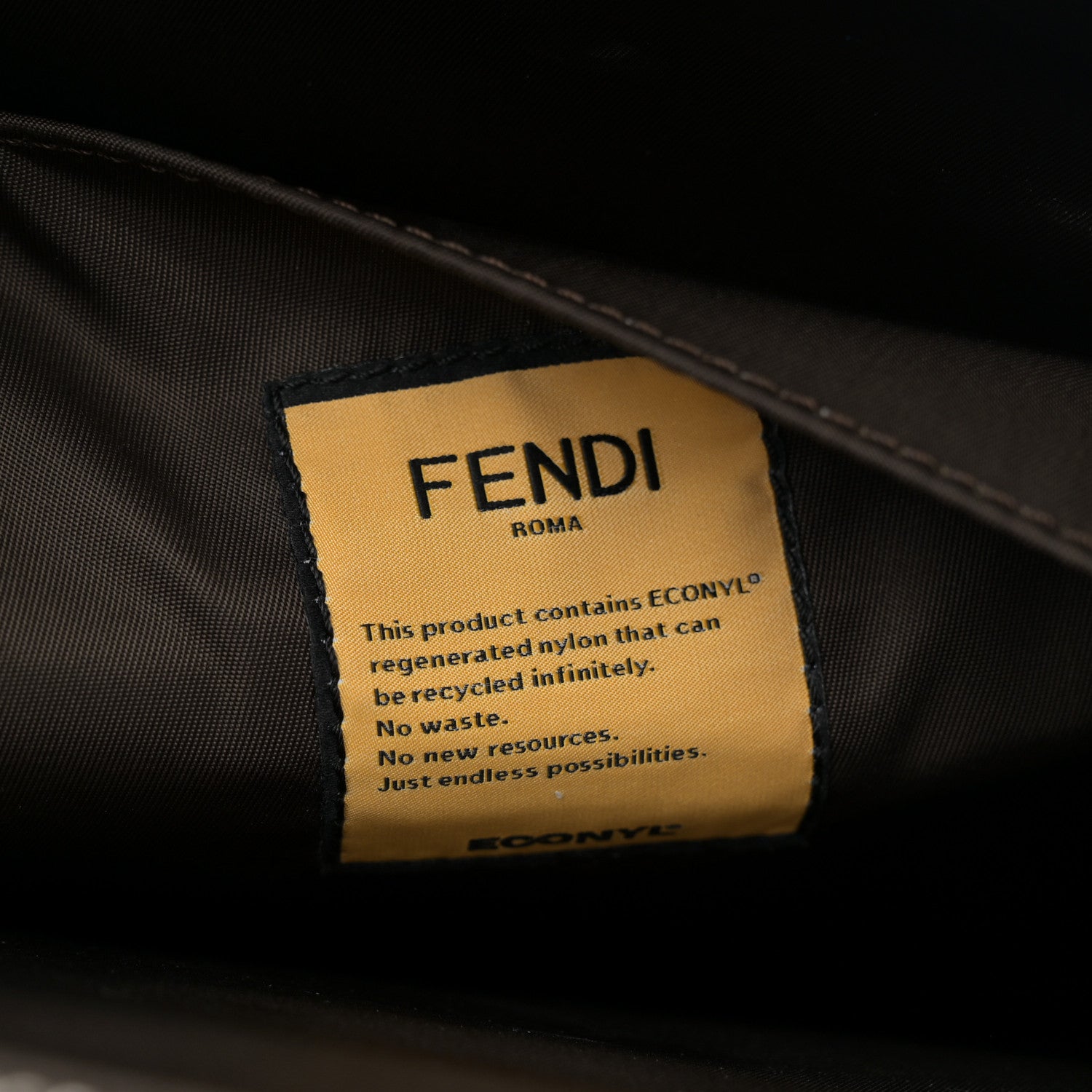 Fendi Nylon Vitello Cover Logo Embossed Medium Peekaboo I SEE U Satchel Ebano Sunflower 6 of 14