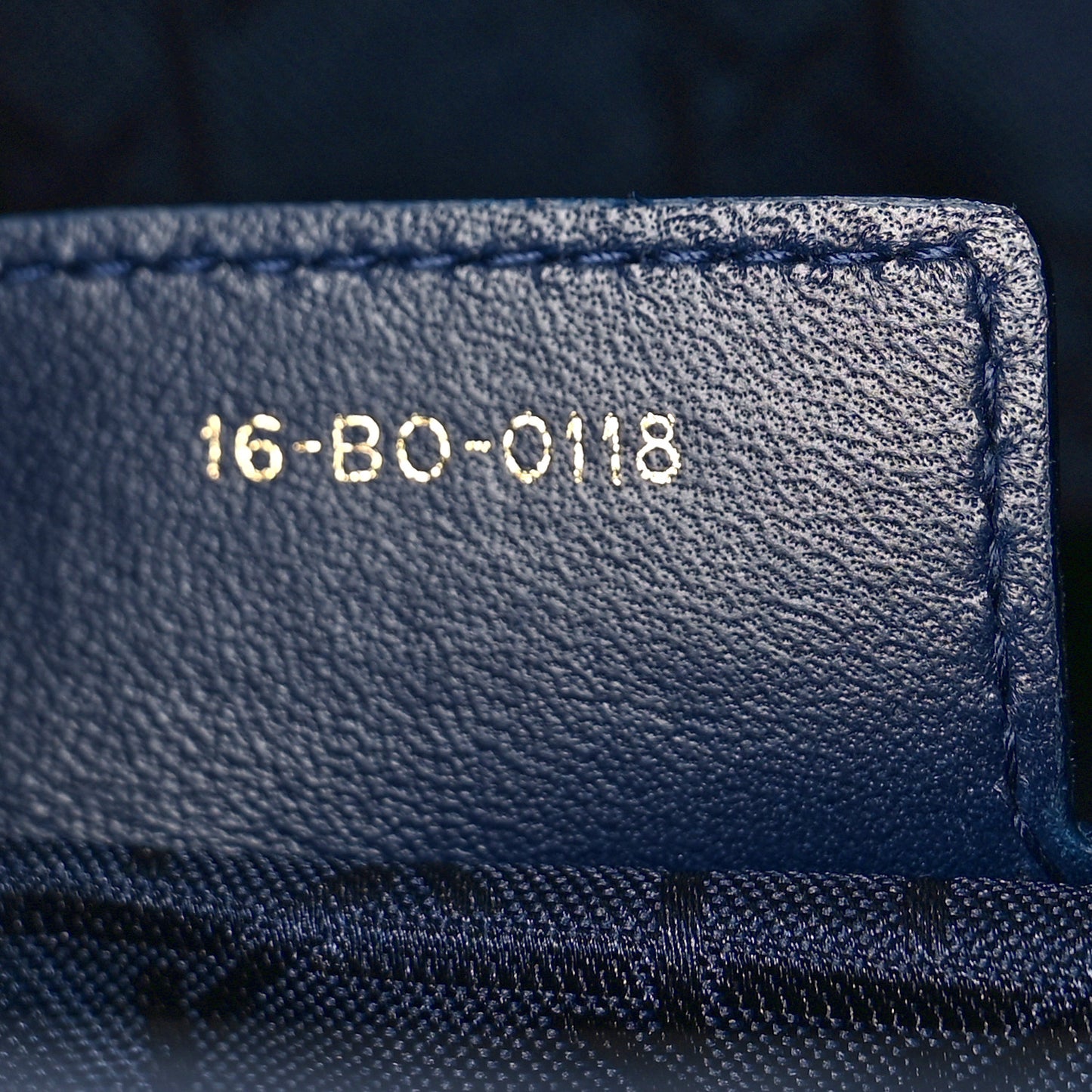 Lambskin Cannage Large Lady Dior Navy Blue