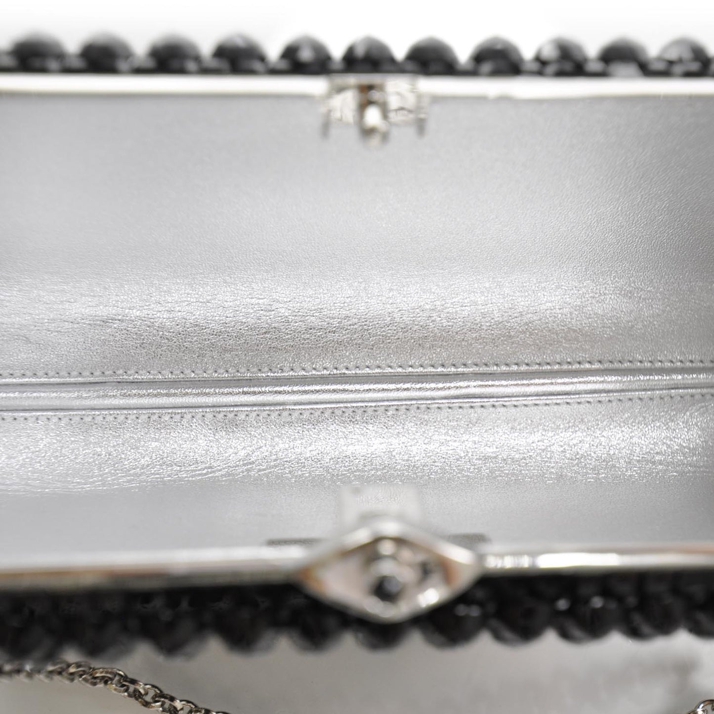 Black Austrian Crystal Studded Minaudiere Clutch