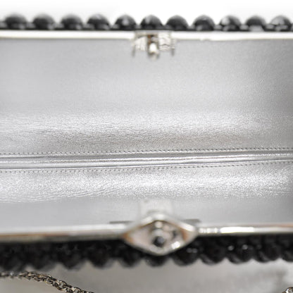 Judith Leiber Black Austrian Crystal Studded Minaudiere Clutch 6 of 8