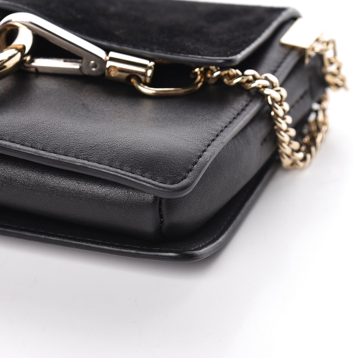 Suede Calfskin Small Faye Shoulder Bag Black