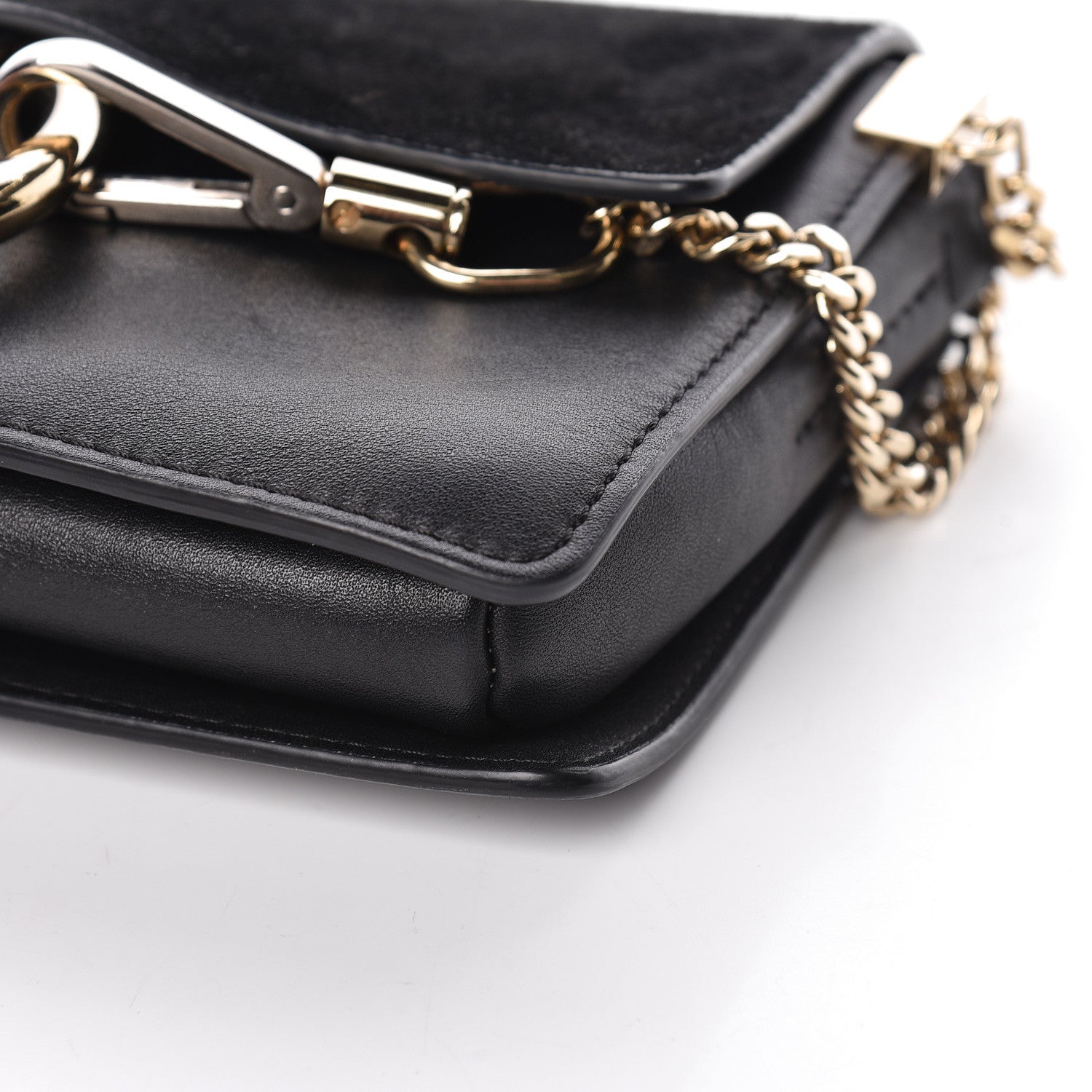 Chloe Suede Calfskin Small Faye Shoulder Bag Black 8 of 19