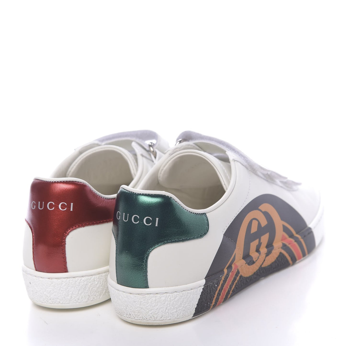 Miro Soft Calfskin Interlocking G Womens New Ace Sneakers 36 White Red Flame Green