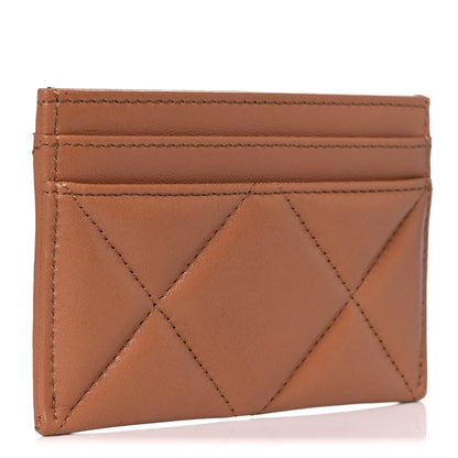 Chanel Lambskin Quilted Chanel 19 Card Holder Brown 3 of 9