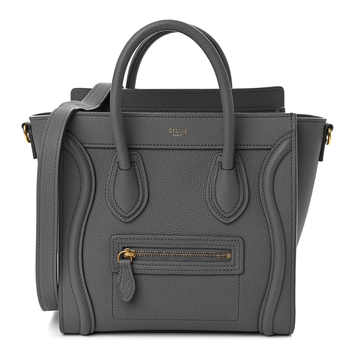 Celine Baby Drummed Calfskin Nano Luggage Kohl 1 of 11