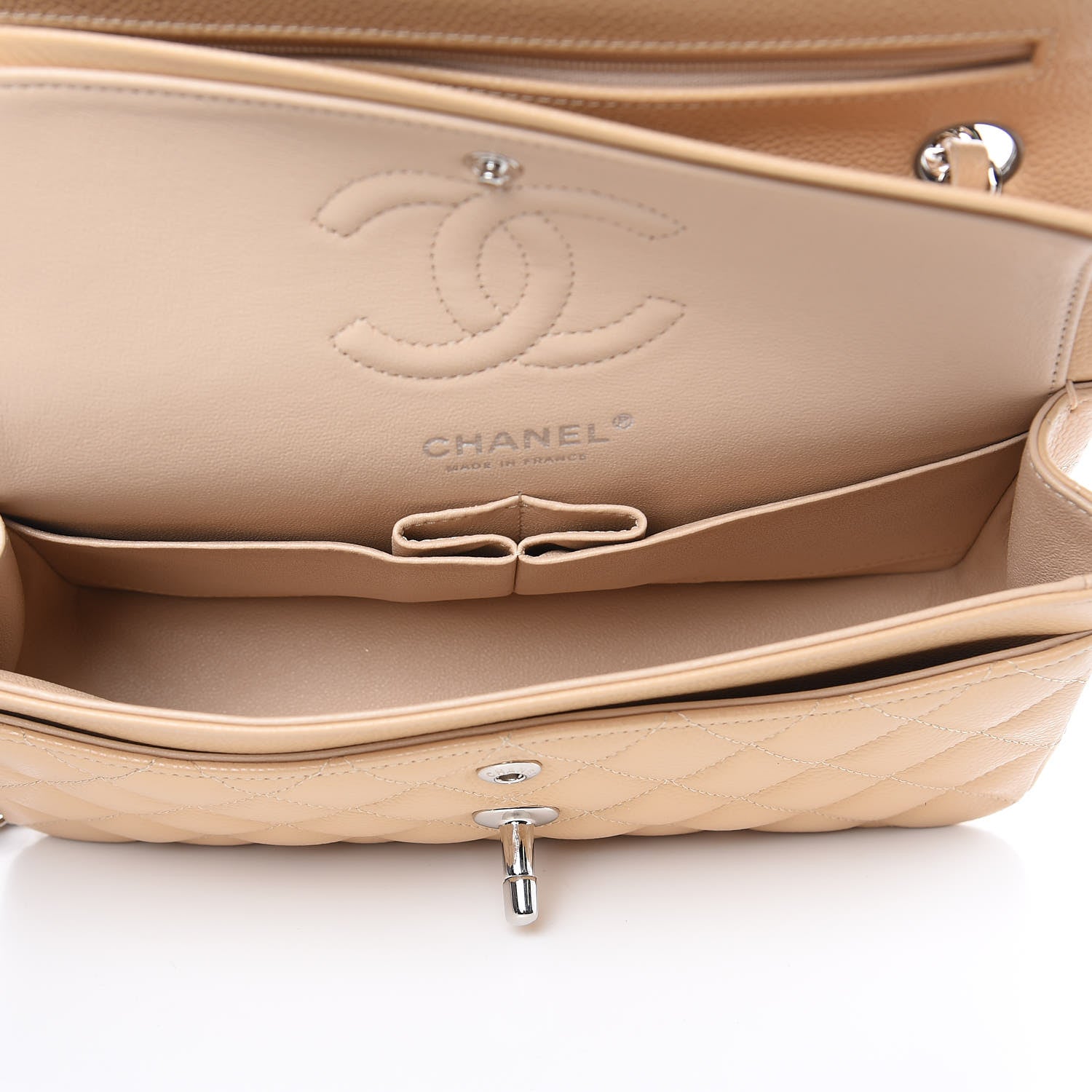 Chanel Caviar Quilted Small Double Flap Beige 5 of 10