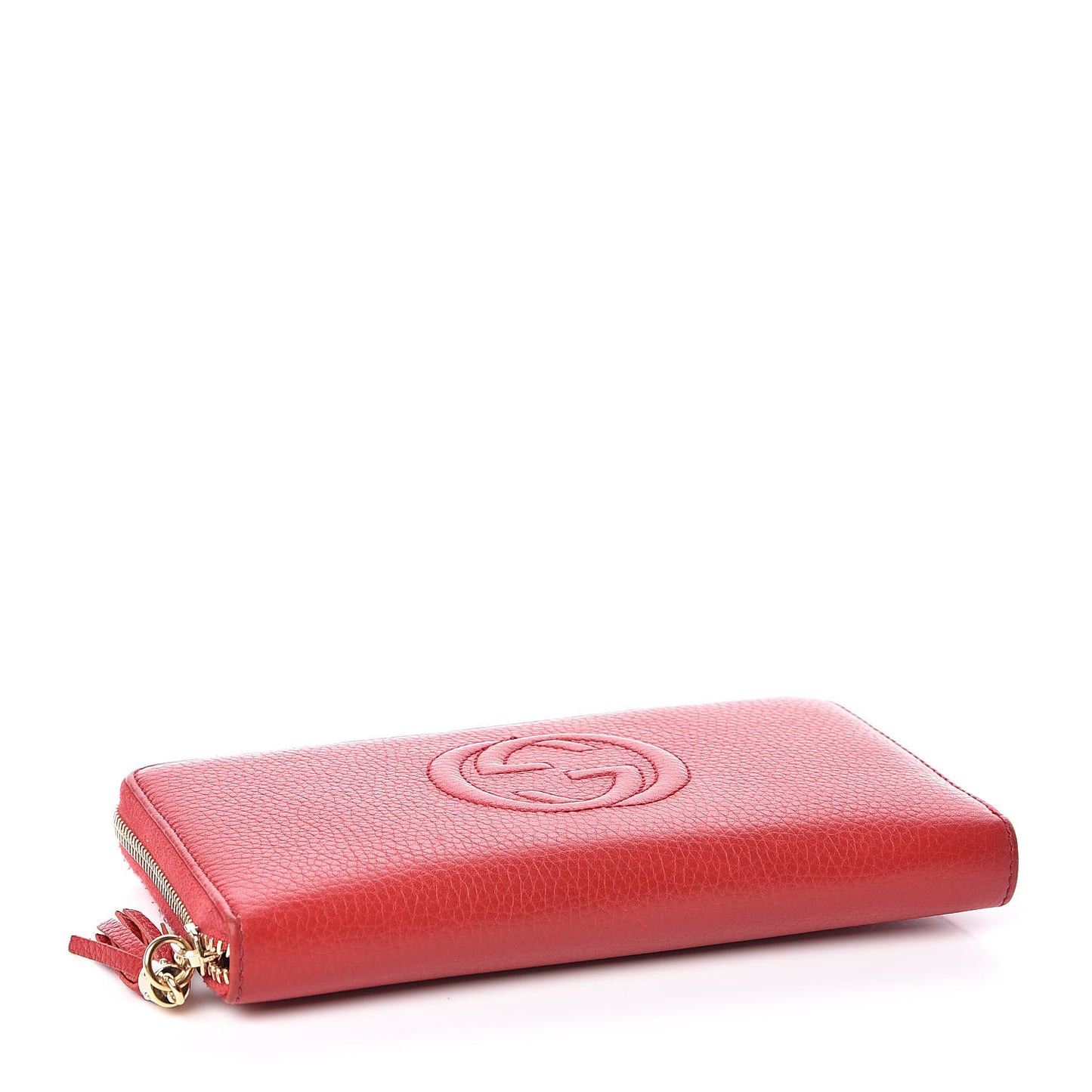 Pebbled Calfskin Soho Zip Around Wallet Red
