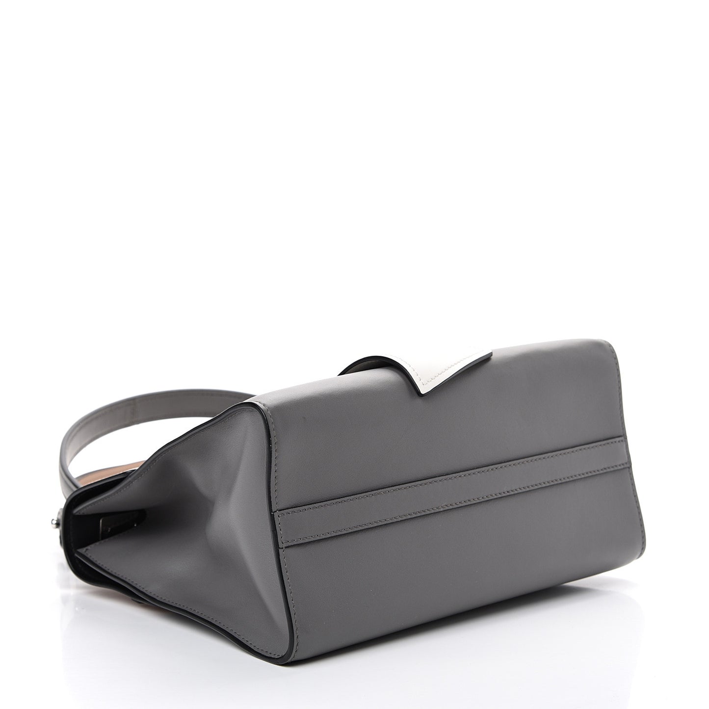 City Calf Ribbon Shoulder Bag Cammeo Bianco Marmo
