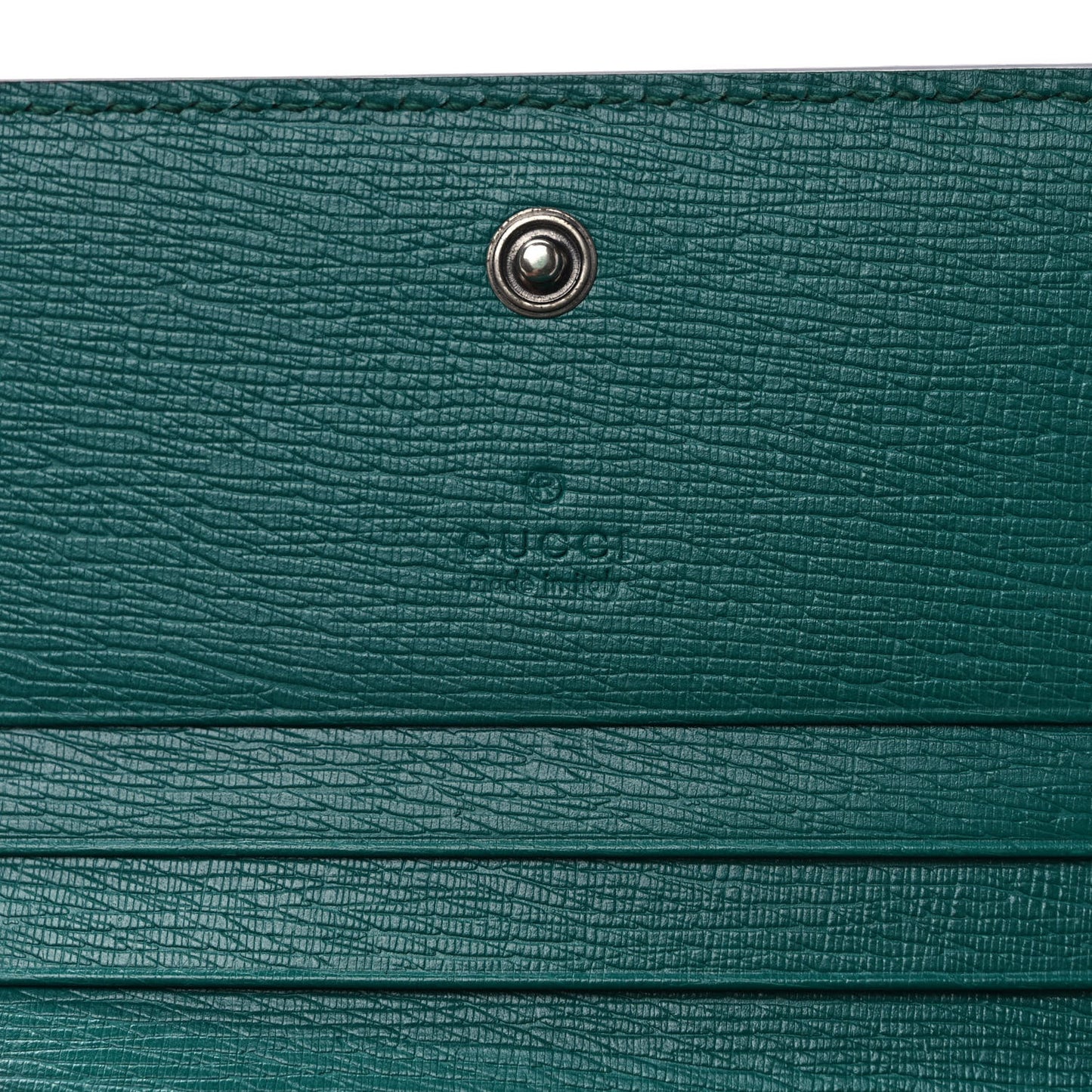 Shangai Calfskin Blooms Print Card Case Wallet Clear Bright Emerald Multicolor