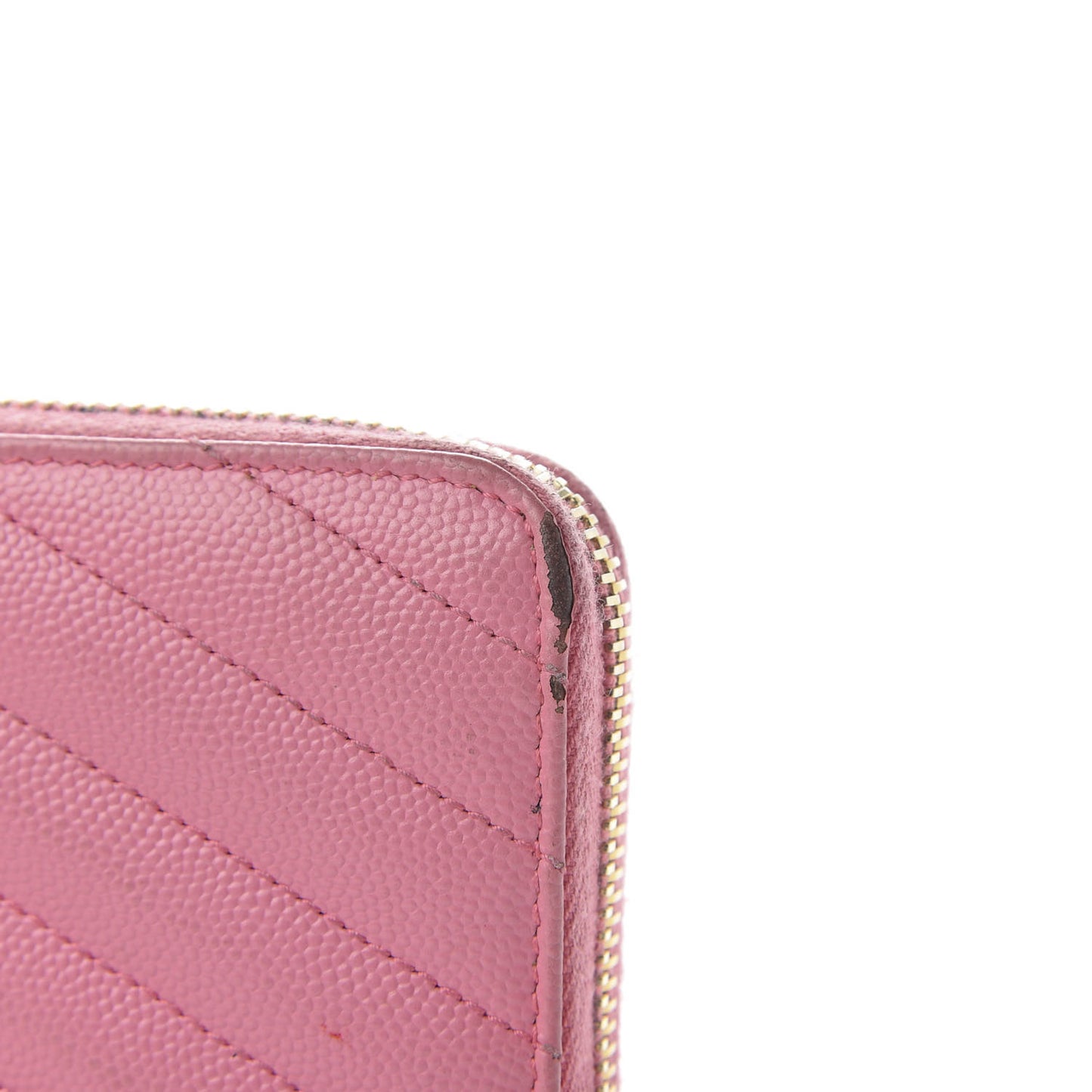 Grain De Poudre Matelasse Chevron Monogram Zip Around Wallet Bubblegum