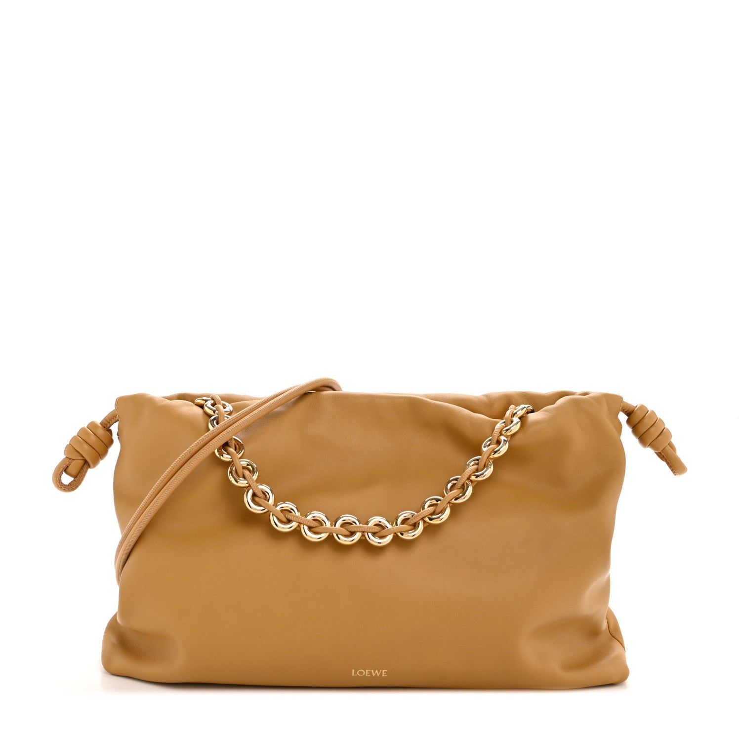 Loewe Mellow Nappa Donut Chain Large Flamenco Knot Clutch  Sahara 1 of 10