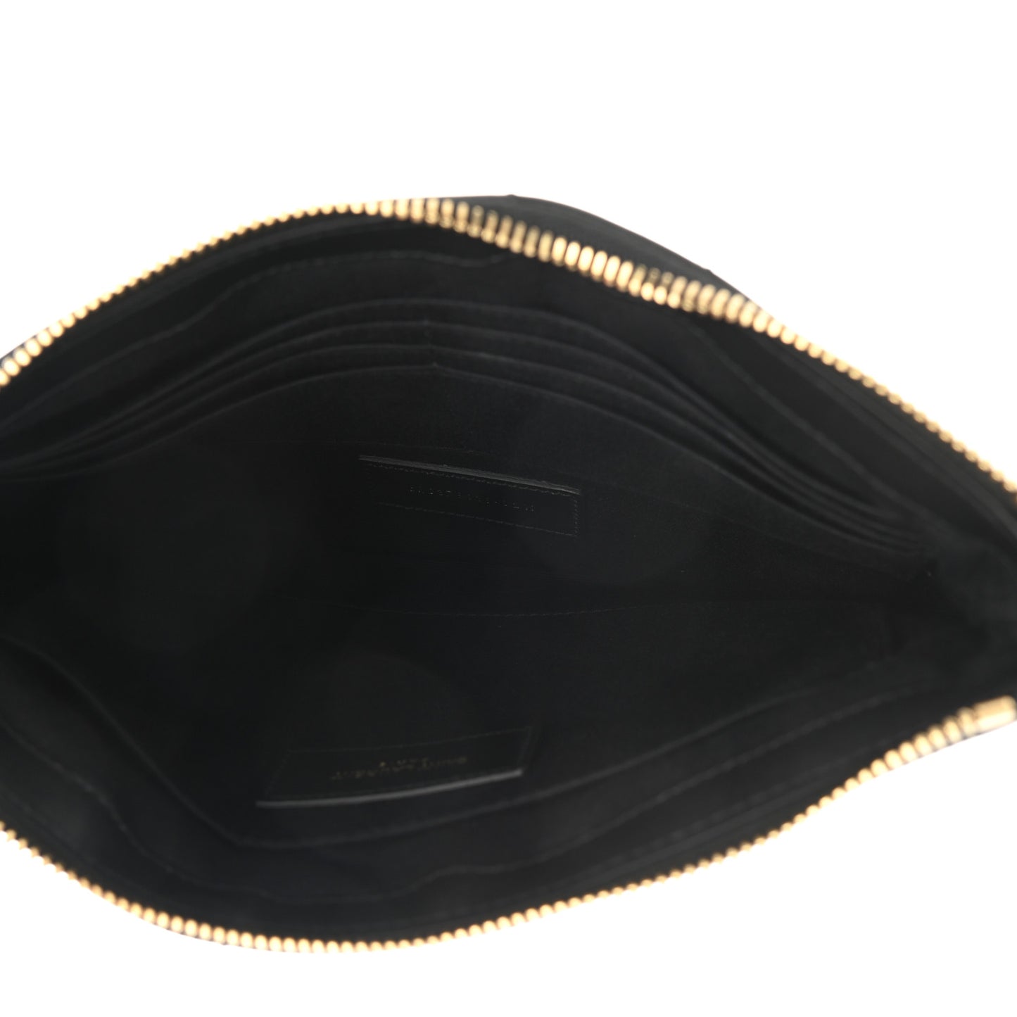 Calfskin Matelasse Chevron Monogram A5 Wristlet Black