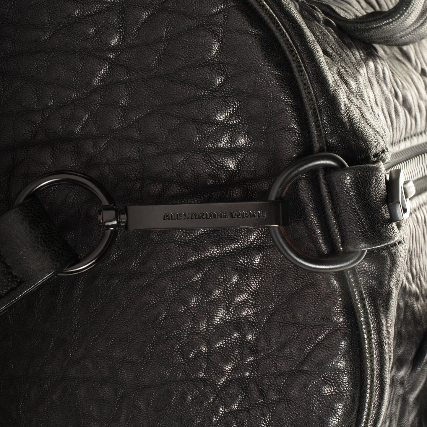 Leather Rocco w Black Hardware Black