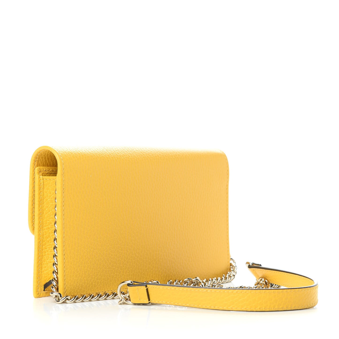 Dollar Calfskin Interlocking G Chain Wallet New Buttercup