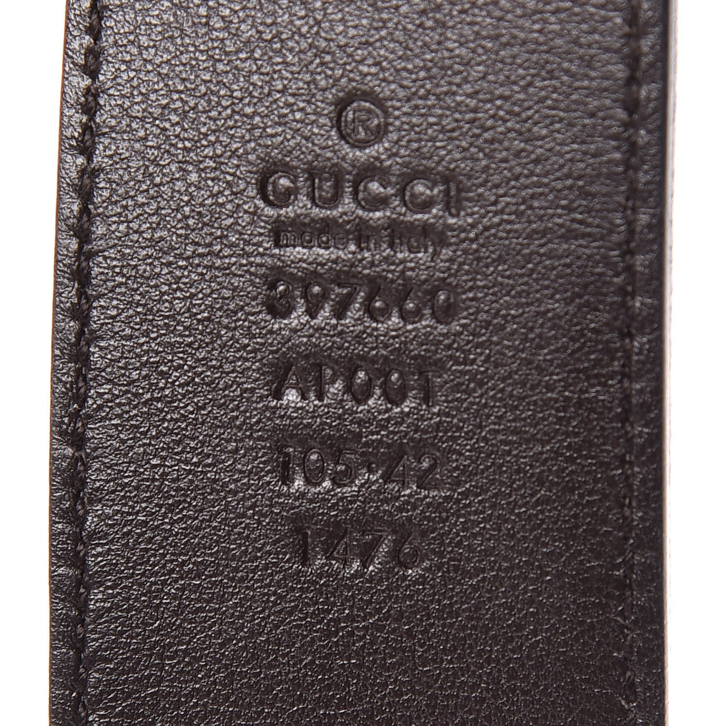 Moon Calfskin Double G 40mm Belt 105 42 Dark Cocoa