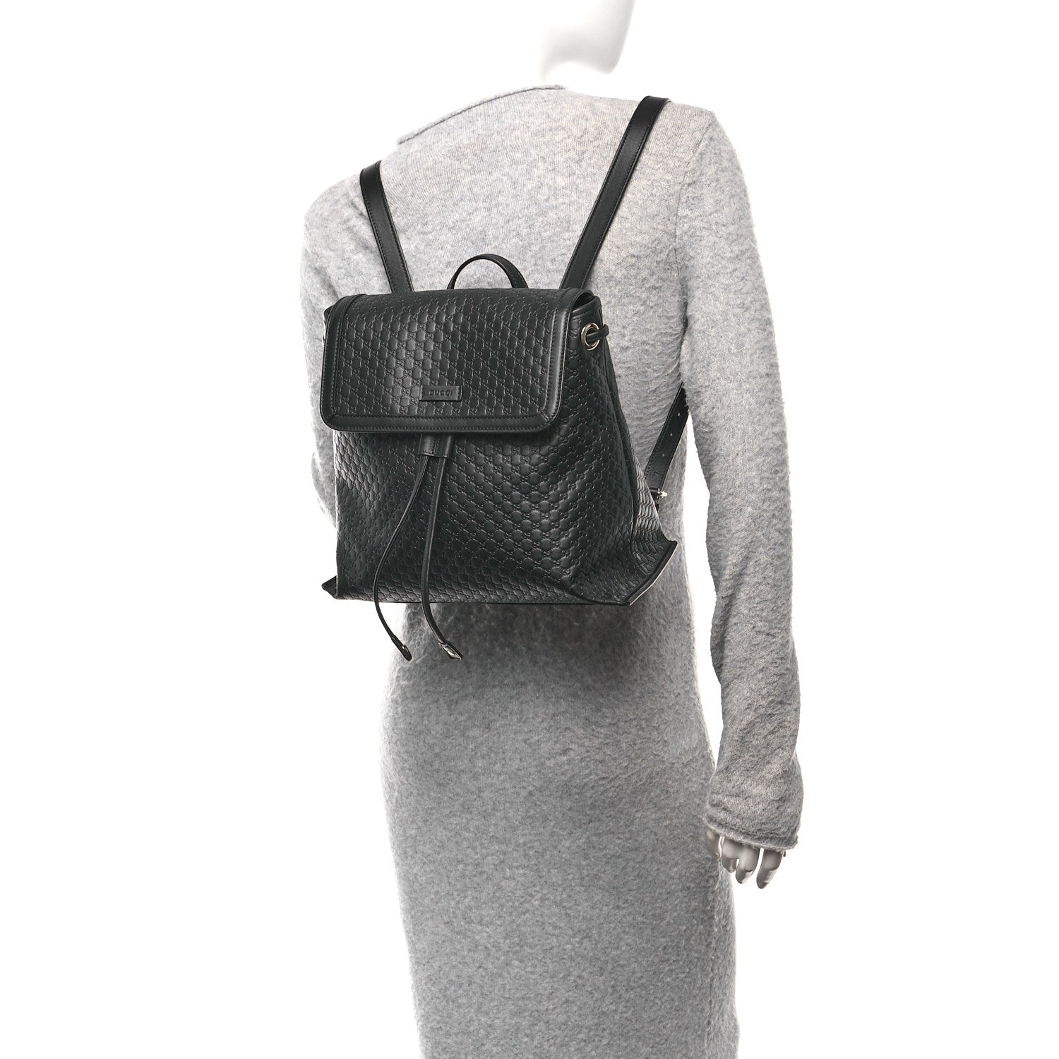 Gucci Microguccissima Drawstring Backpack Black 2 of 10