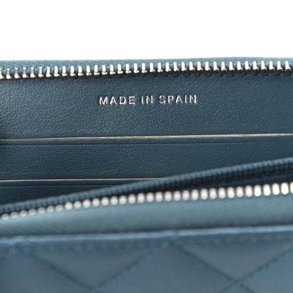 Chanel Caviar Quilted Medium Zip Around Wallet Dark Turquoise 8 of 10