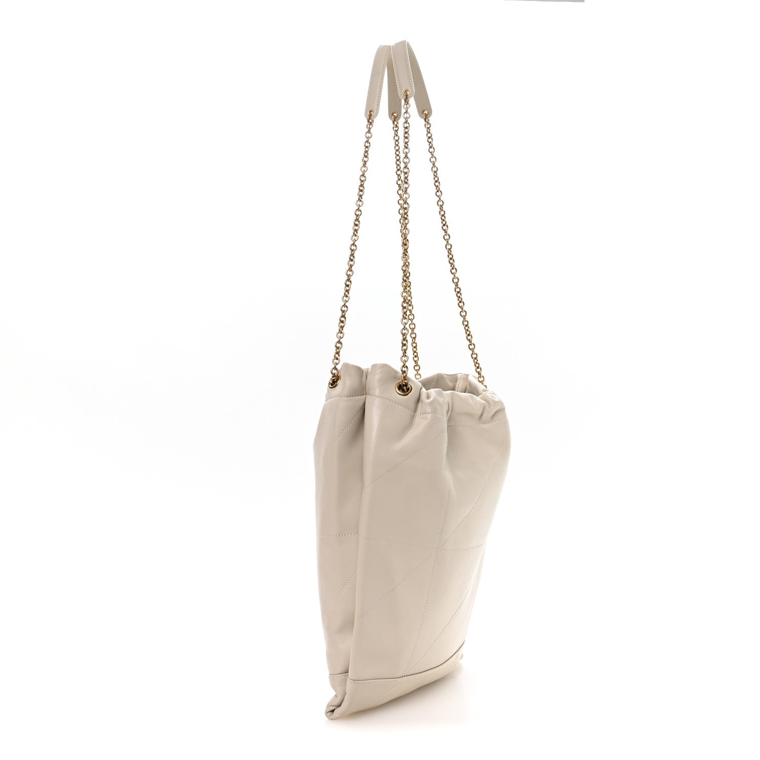 Saint Laurent Lambskin Matelasse Monogram Medium Jamie 4.3 Pochon Blanc Vintage 3 of 10