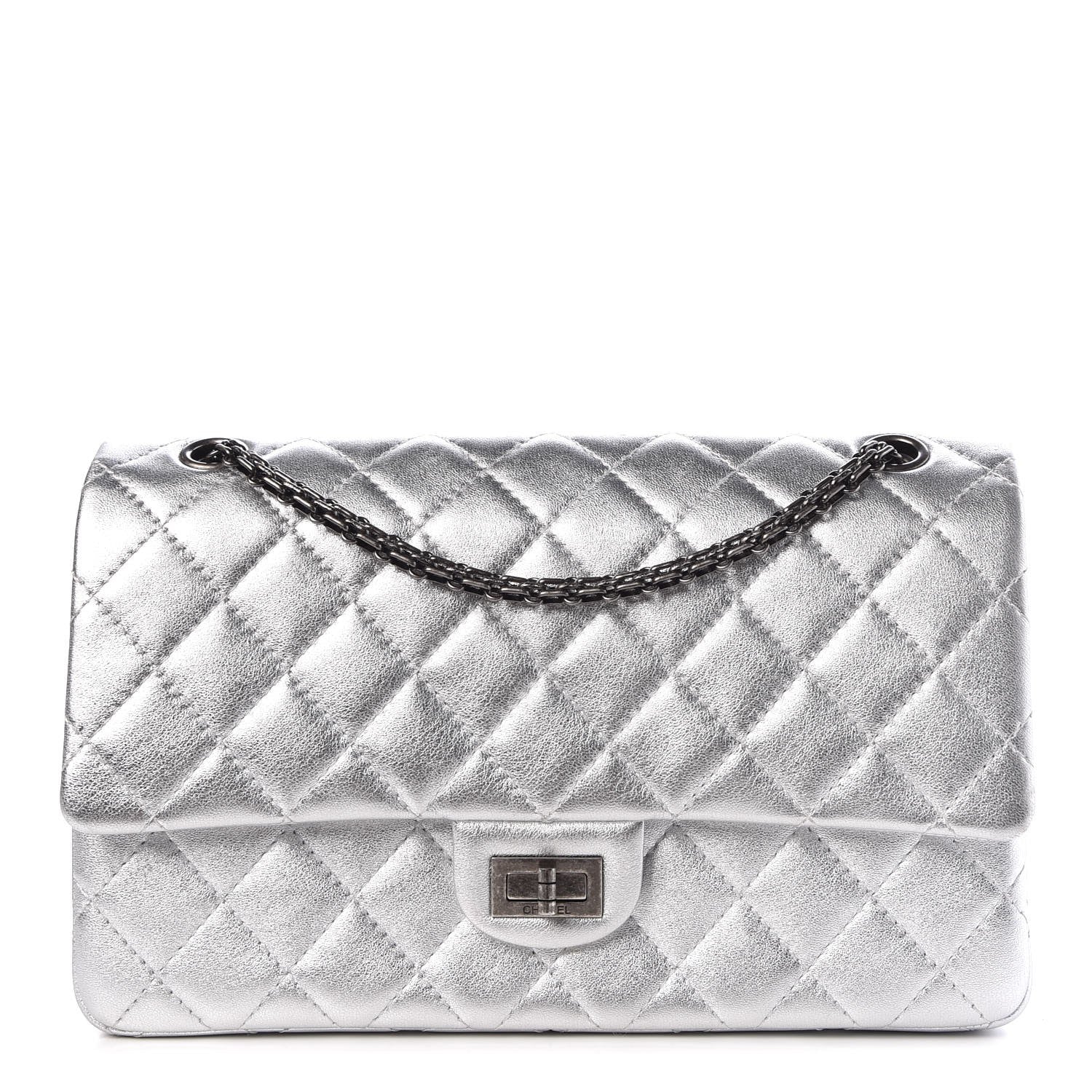 Chanel Metallic Lambskin Quilted 2.55 Reissue 226 Flap Silver 1 of 8
