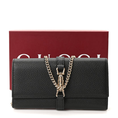 Gucci Pebbled Calfskin Jackie 1961 Chain Wallet Black 10 of 10