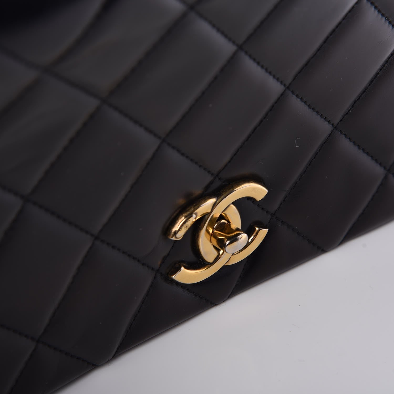 Chanel Calfskin Quilted Gold Bar Flap Black 8 of 10
