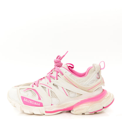 Balenciaga Mesh Rubber Bi-Color Womens Track Sneakers 40 White Fluo Pink 1 of 10