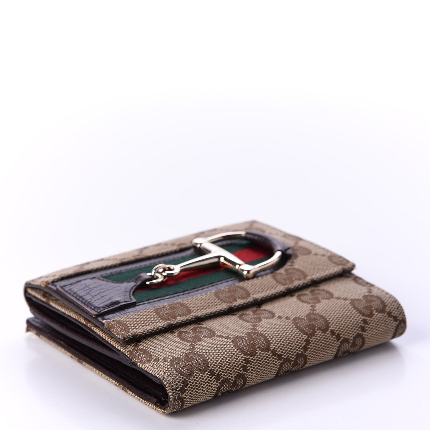 Monogram Web Hasler French Flap Wallet Brown