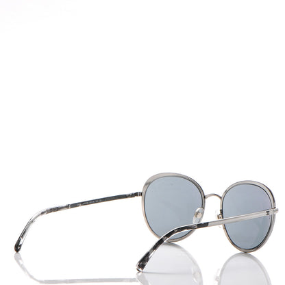 Chanel Round Spring Sunglasses 4206 Black Silver 3 of 7
