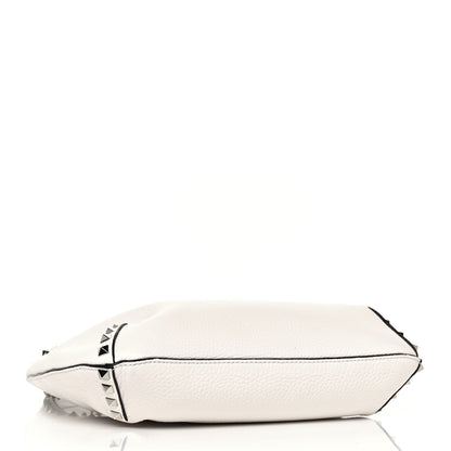 Valentino Garavani Pebbled Calfskin Small Rockstud Flip Lock Hobo White 3 of 7