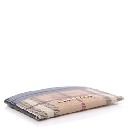 Burberry Soft Grain Calfskin Haymarket Check Izzy Card Case Black 4 of 6
