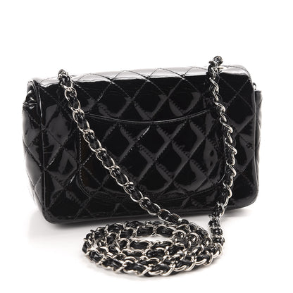 Chanel Patent Calfskin Quilted Mini Rectangular Flap Black 3 of 11