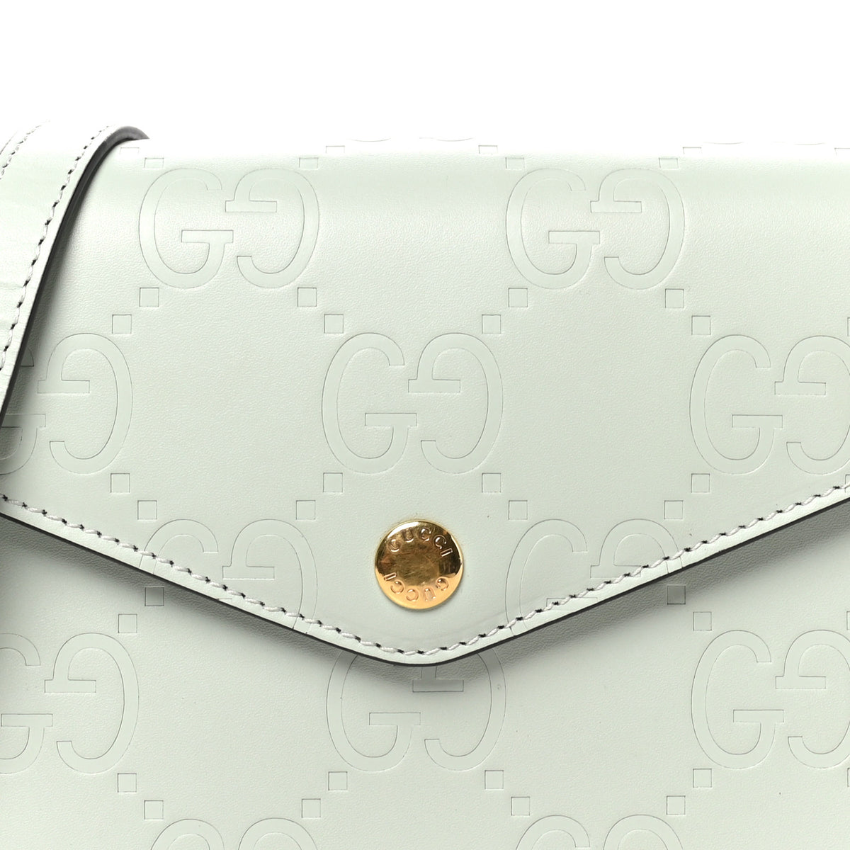 Gucci Calfskin GG Super Mini Shoulder Bag Pale Green 8 of 11
