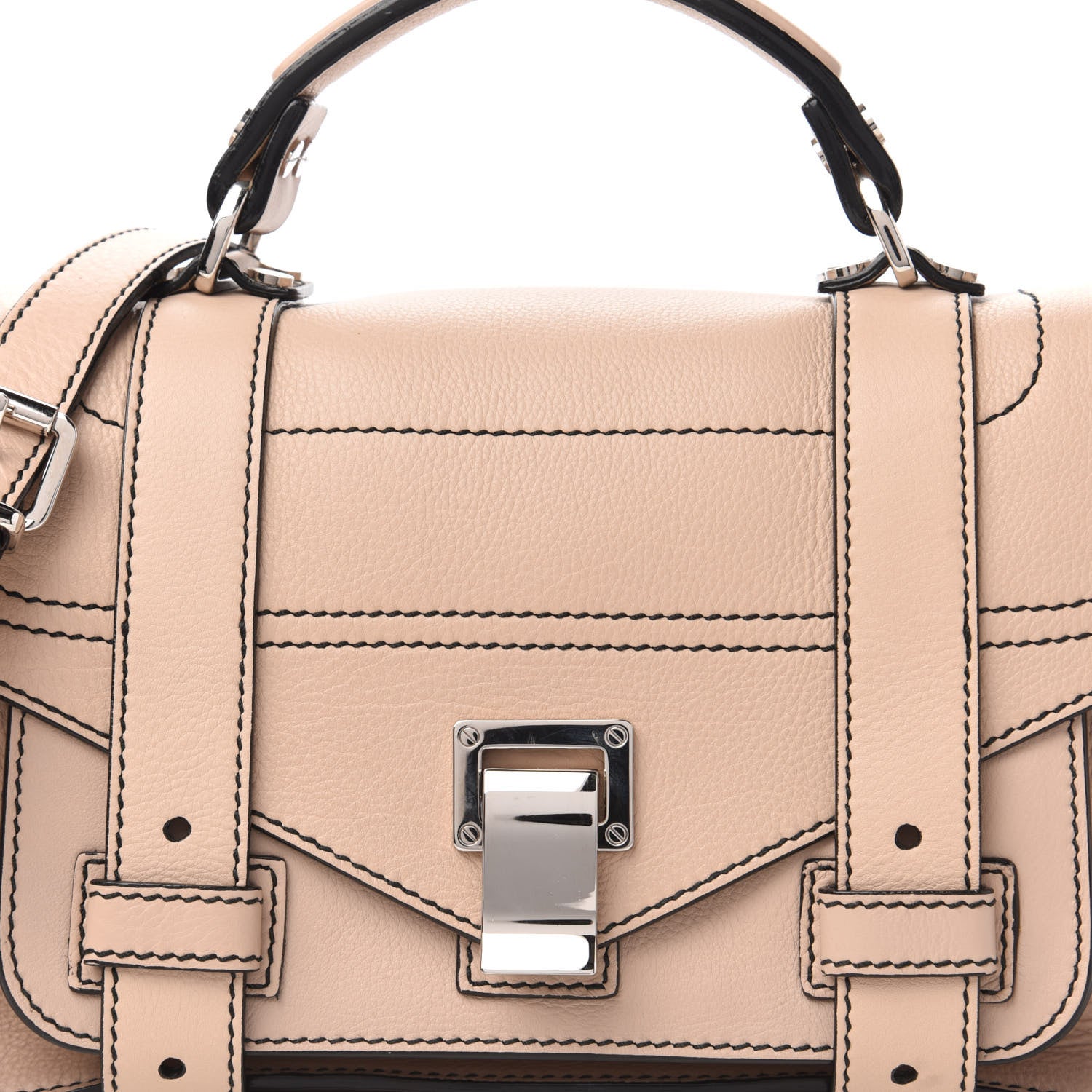Proenza Schouler Grained Calfskin Medium Contrast Stitch PS1 Satchel Sand 9 of 9