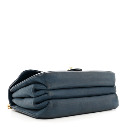 Chanel Glazed Calfskin Quilted Small Straight Lined Flap Blue 4 of 10