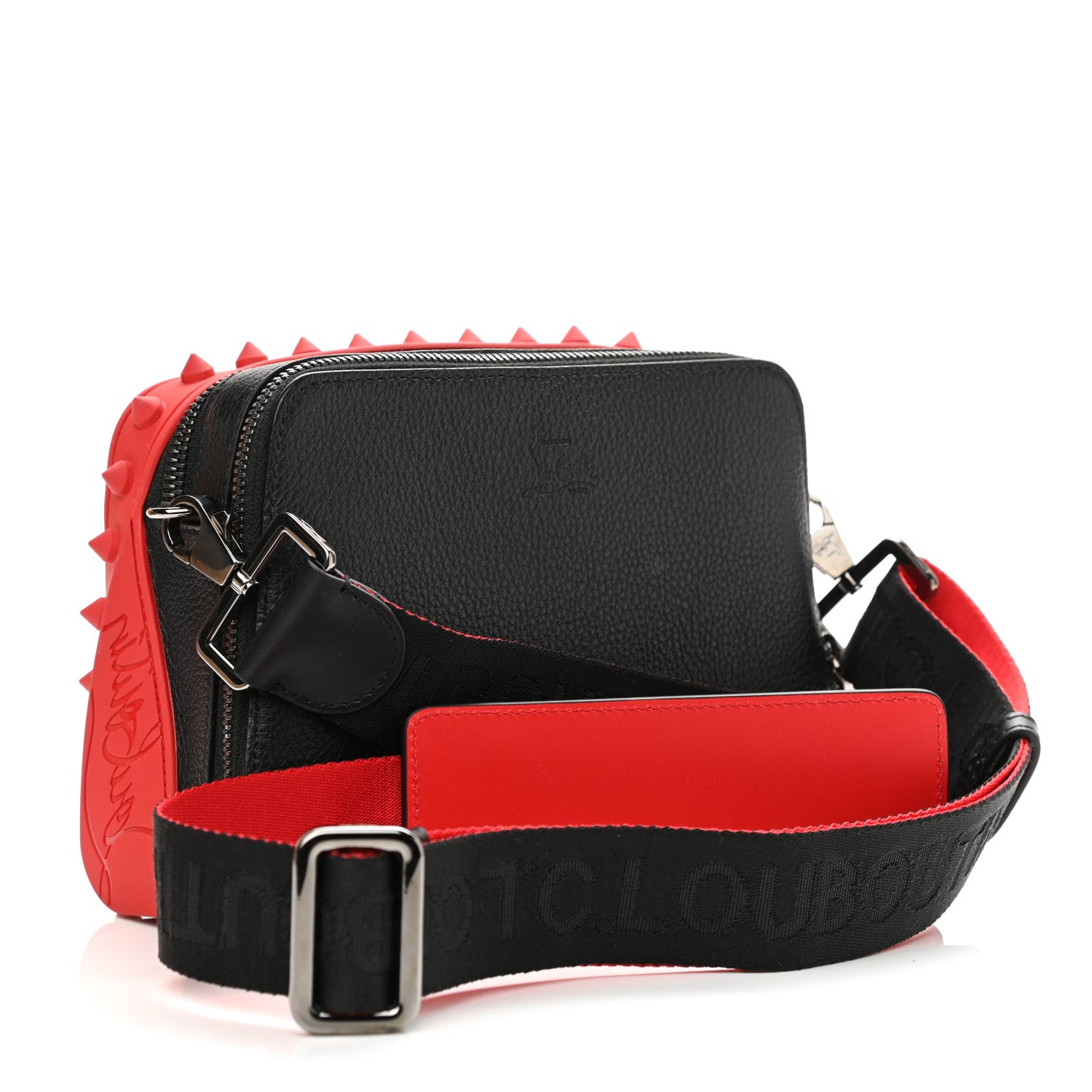 Christian Louboutin Empire Calfskin Gomme Spikes Loubitown Crossbody Loubi Black 3 of 12