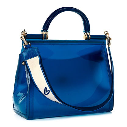 Dolce & Gabbana Rubber Semi Transparent Miss Sicily Satchel Blue 3 of 11