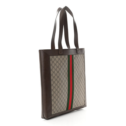 Gucci GG Supreme Monogram Web Large Ophidia Vertical Shopping Tote Brown 4 of 13