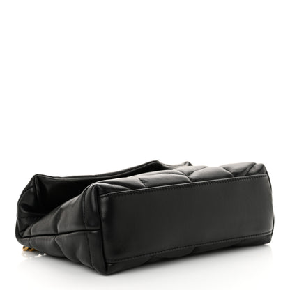 Saint Laurent Lambskin Quilted Toy Loulou Puffer Monogram Chain Satchel Black 4 of 11